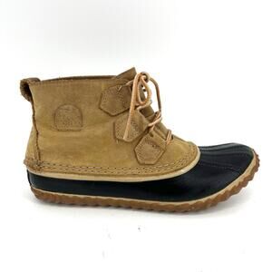 Sorel Women's 8 /EU39 Tan Waterproof Leather Out 'N About Ankle Duck Boots